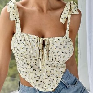 Floral top, corset style top